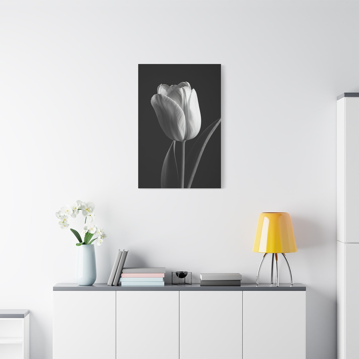 Single Tulip Elegance Monochrome Wall Art & Canvas Prints
