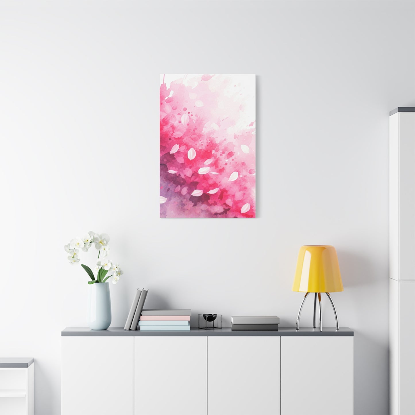 Abstract Sakura Watercolor Petals Wall Art & Canvas Prints