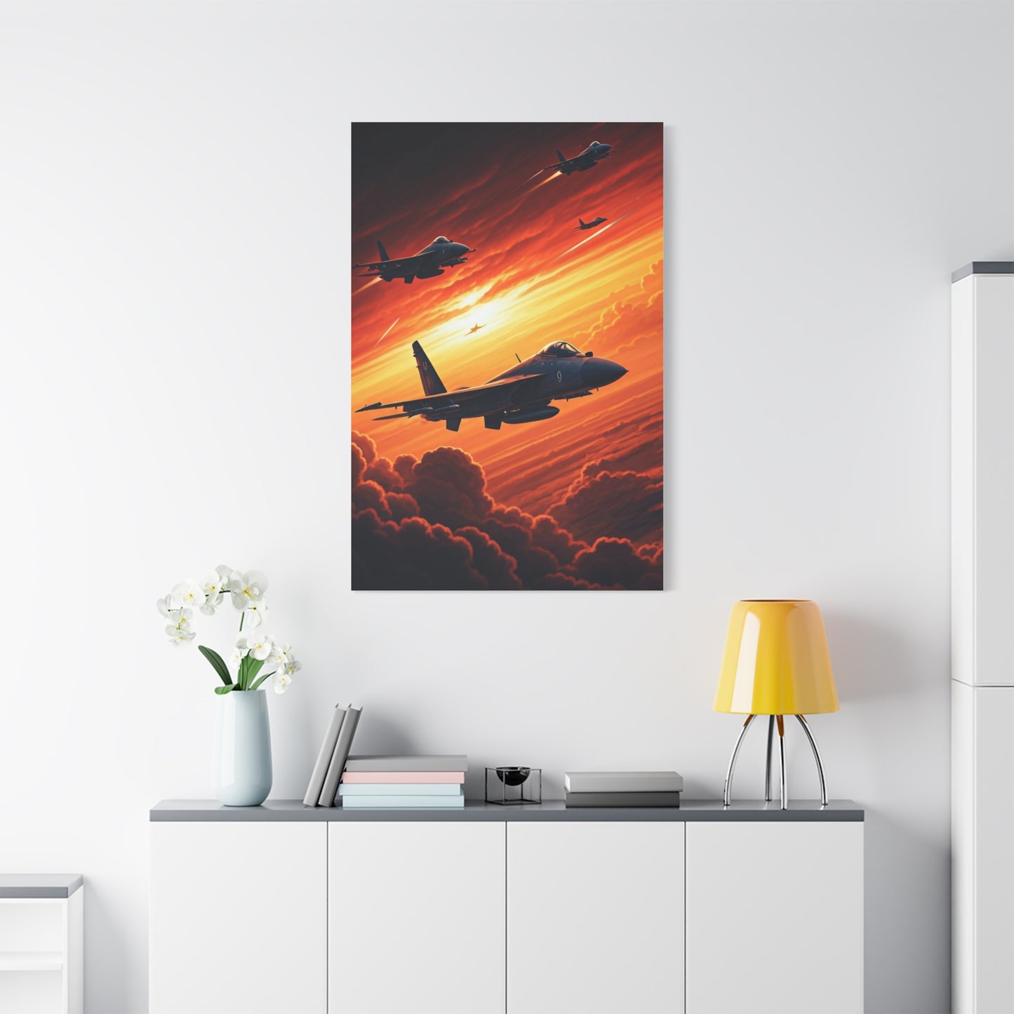 Sunset Squadron Flight Horizon Wall Art & Canvas Prints
