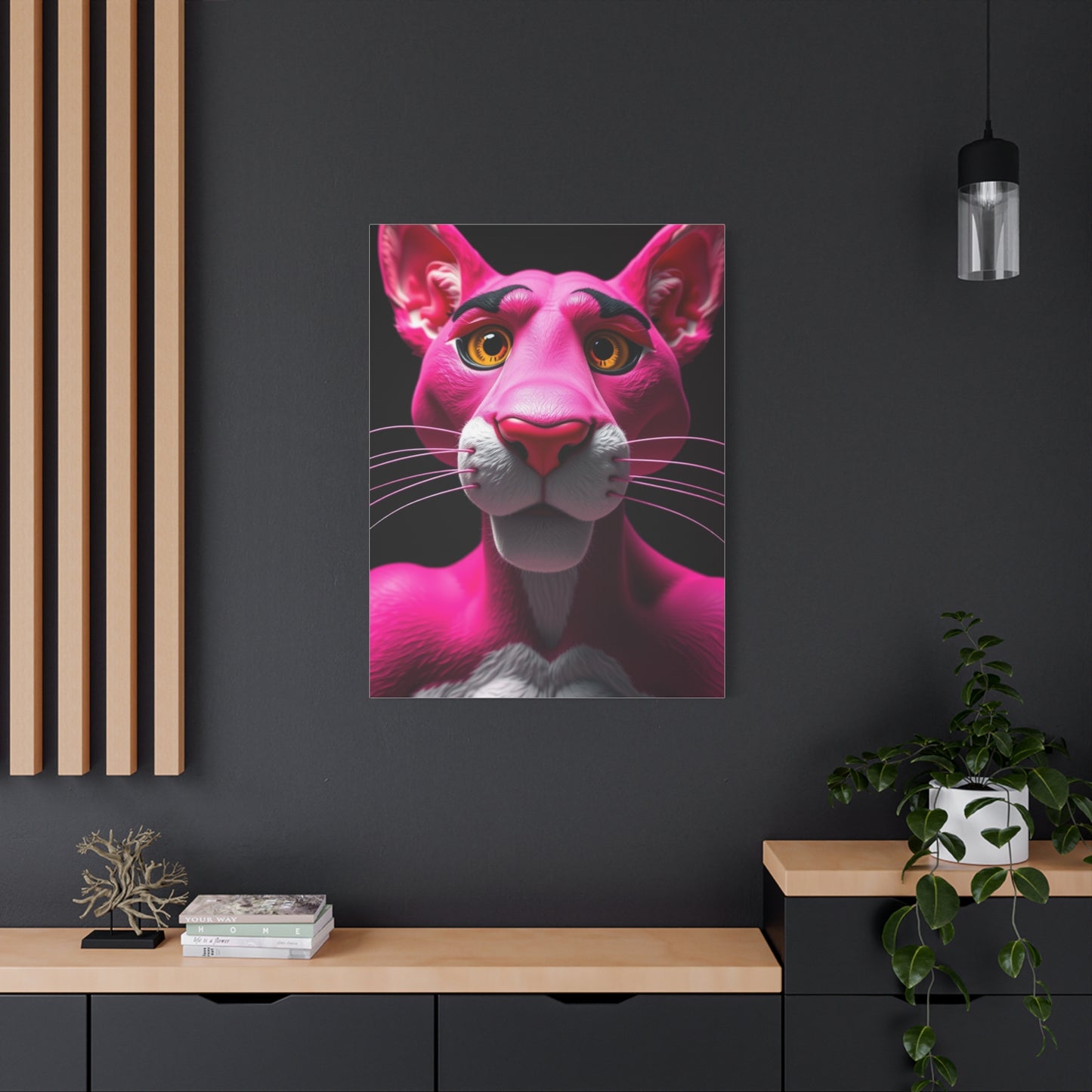 Blush Feline Masterpiece Wall Art & Canvas Print