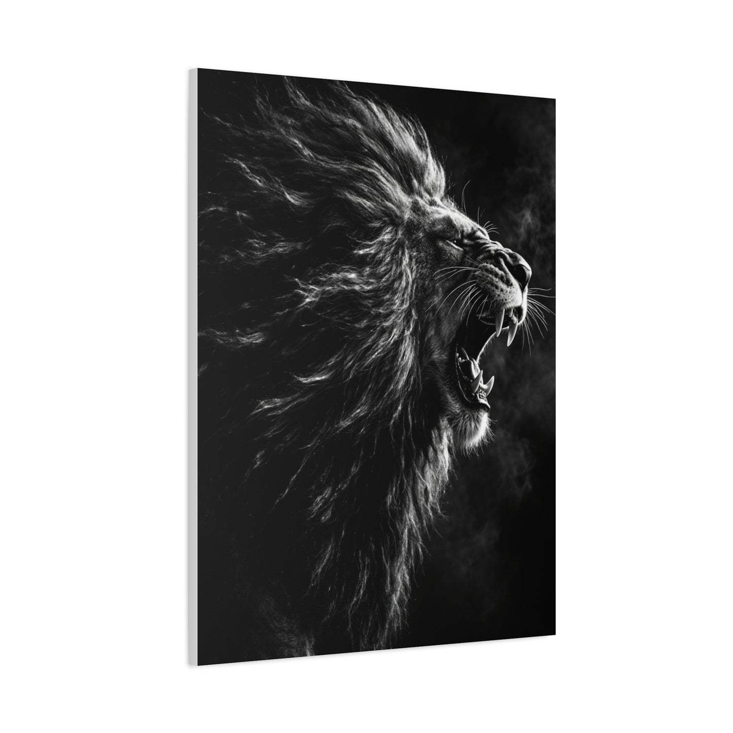 Roaring Lion Monochrome Power Wall Art & Canvas Print