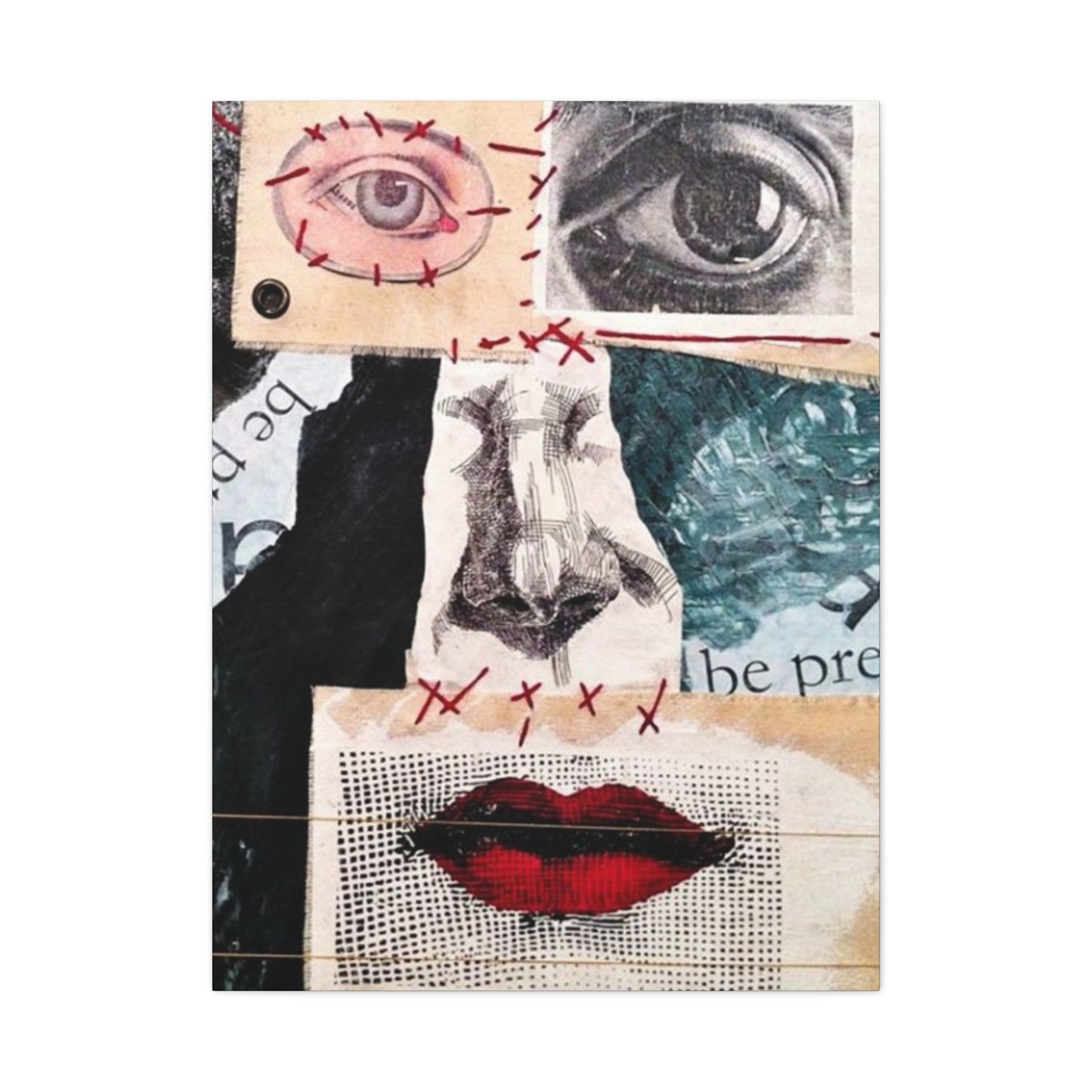 Face Abstract Painting Mixed Media Wall Art & Canvas Prints