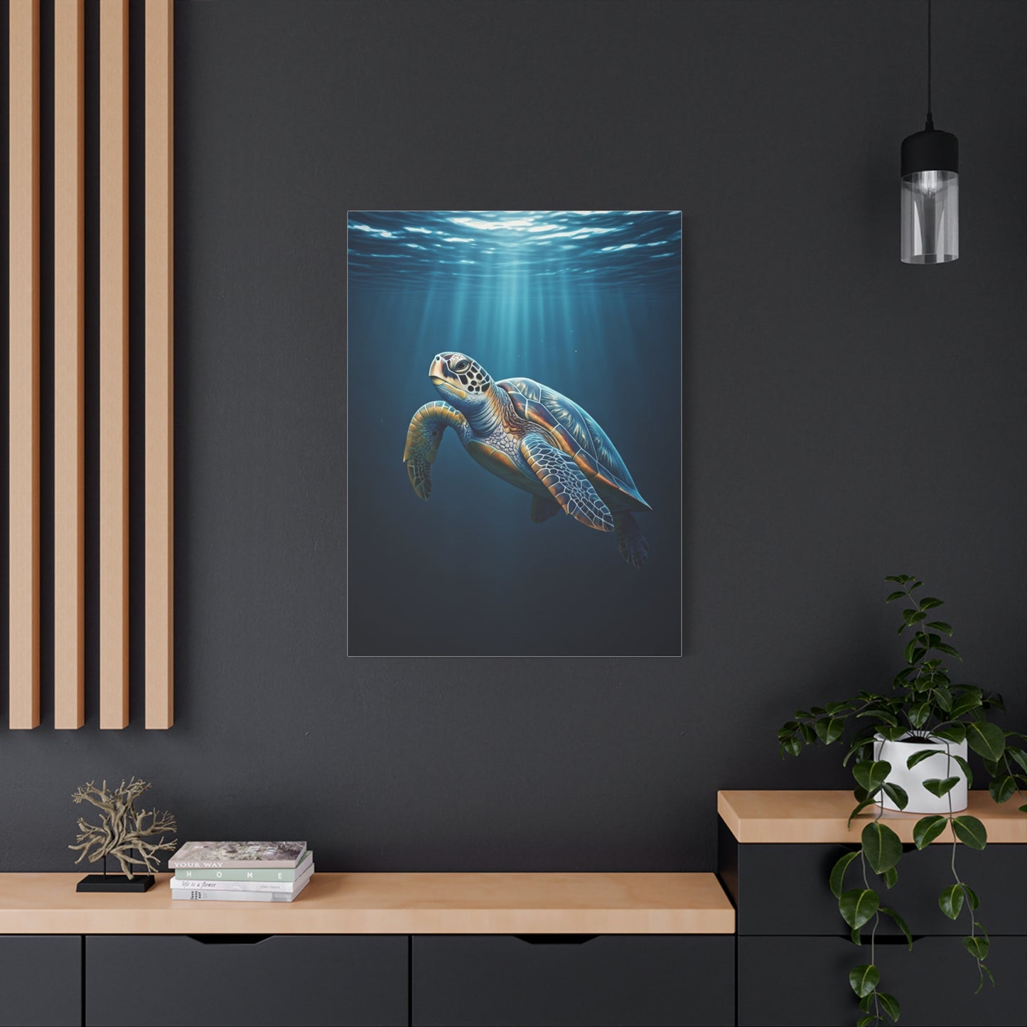 Sea Turtle Beneath Ocean Light Wall Art & Canvas Prints