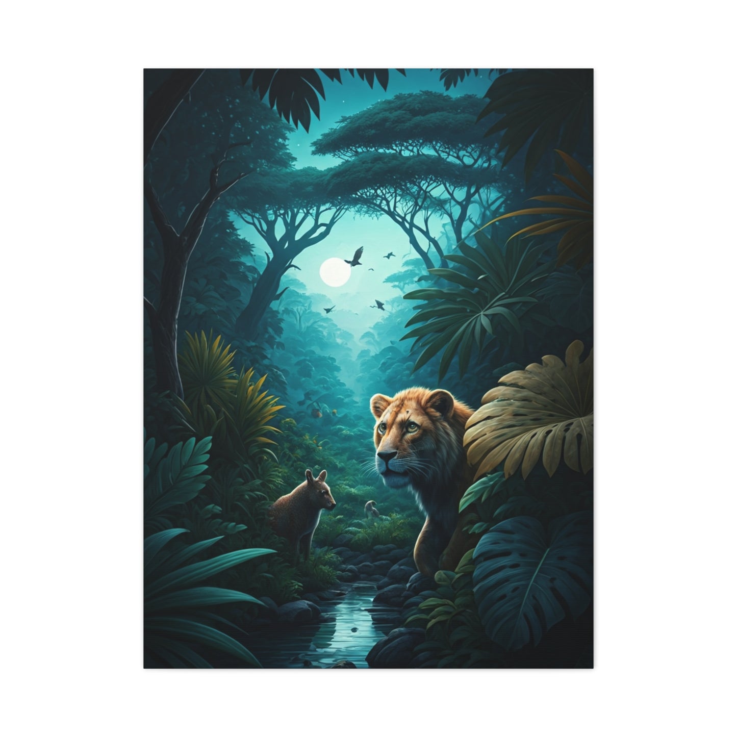 Moonlit Jungle Guardian Wall Art & Canvas Prints