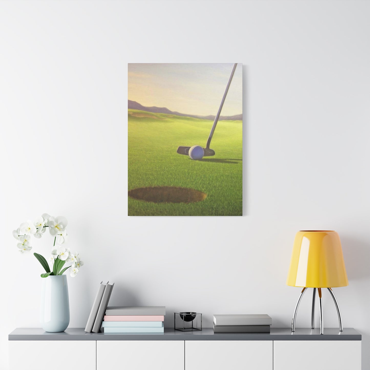 Golf Cup Ball Closeup Wall Art & Canvas Prints