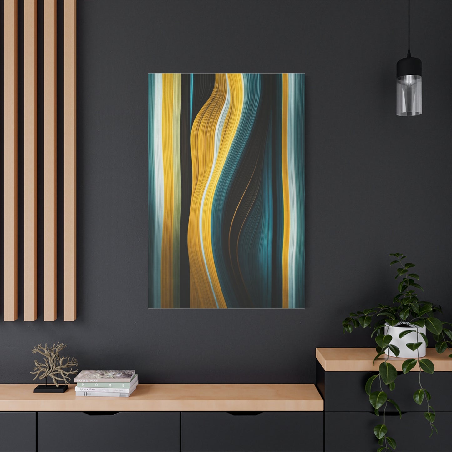 Vertical Gold Flow Abstract Wall Art & Canvas Prints