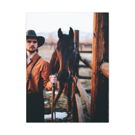 Ranch Fence Cowboy Wall Art & Canvas Print