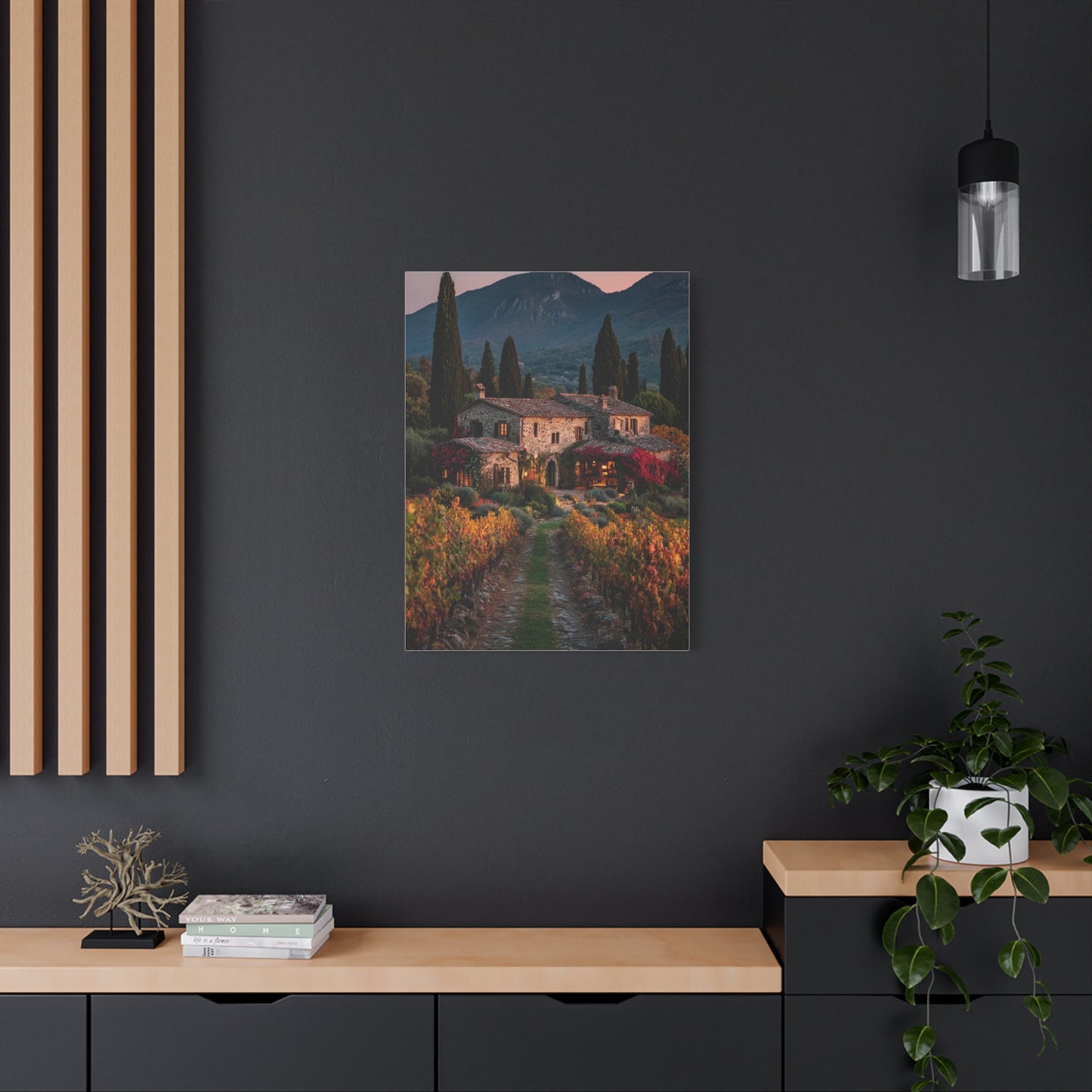 Tuscan Vineyard Autumn Villa Wall Art & Canvas Print