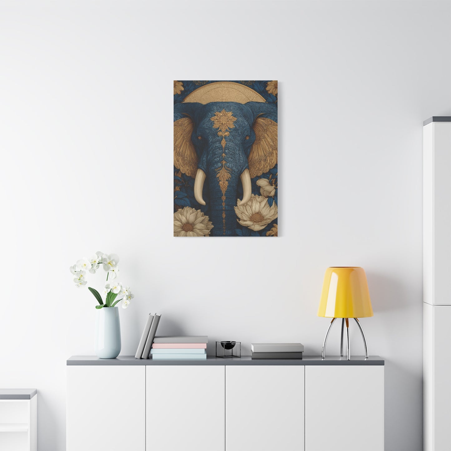 Ornamental Mandala Elephant Portrait Wall Art & Canvas Print