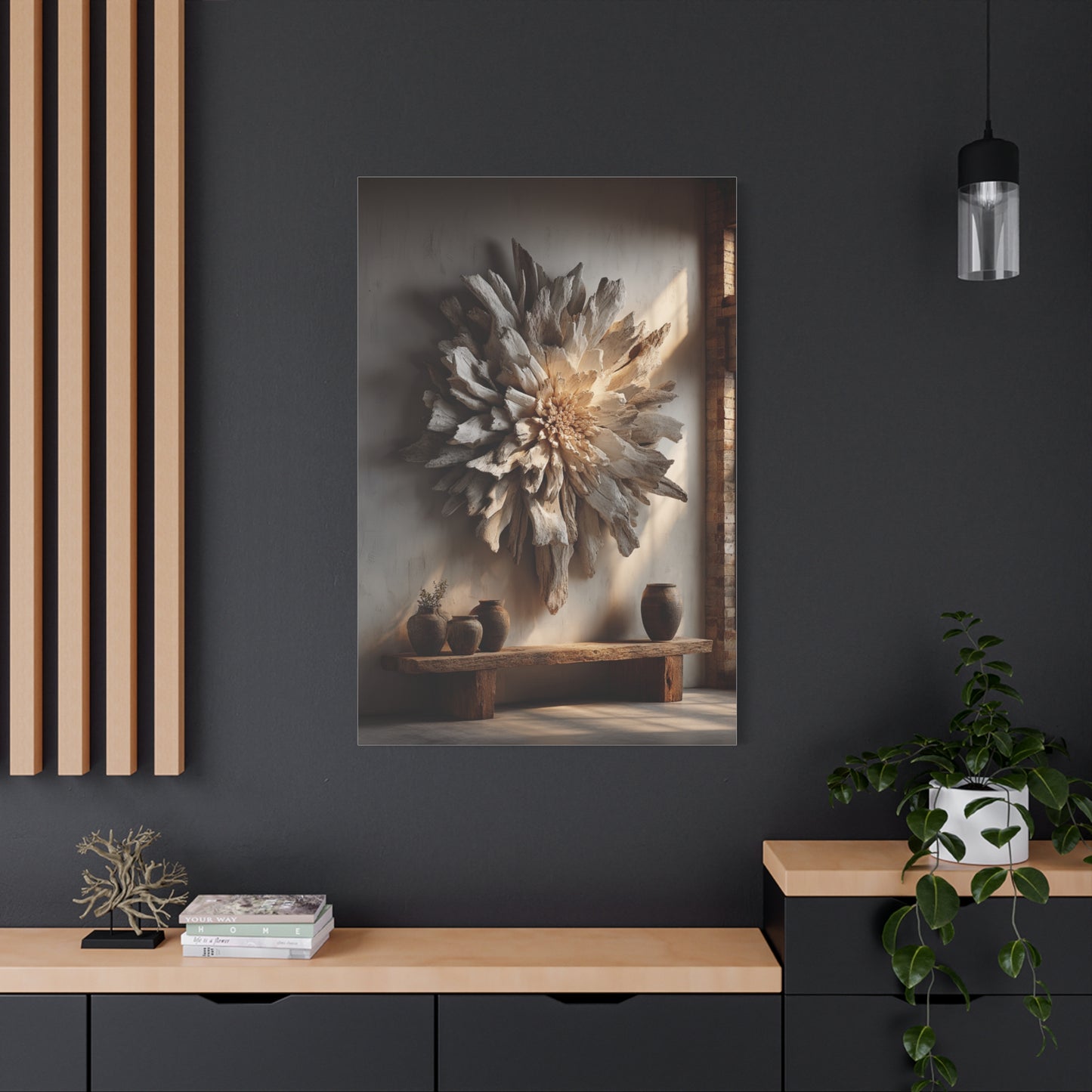 Driftwood Sunburst Wall Sculpture Wall Art & Canvas Print