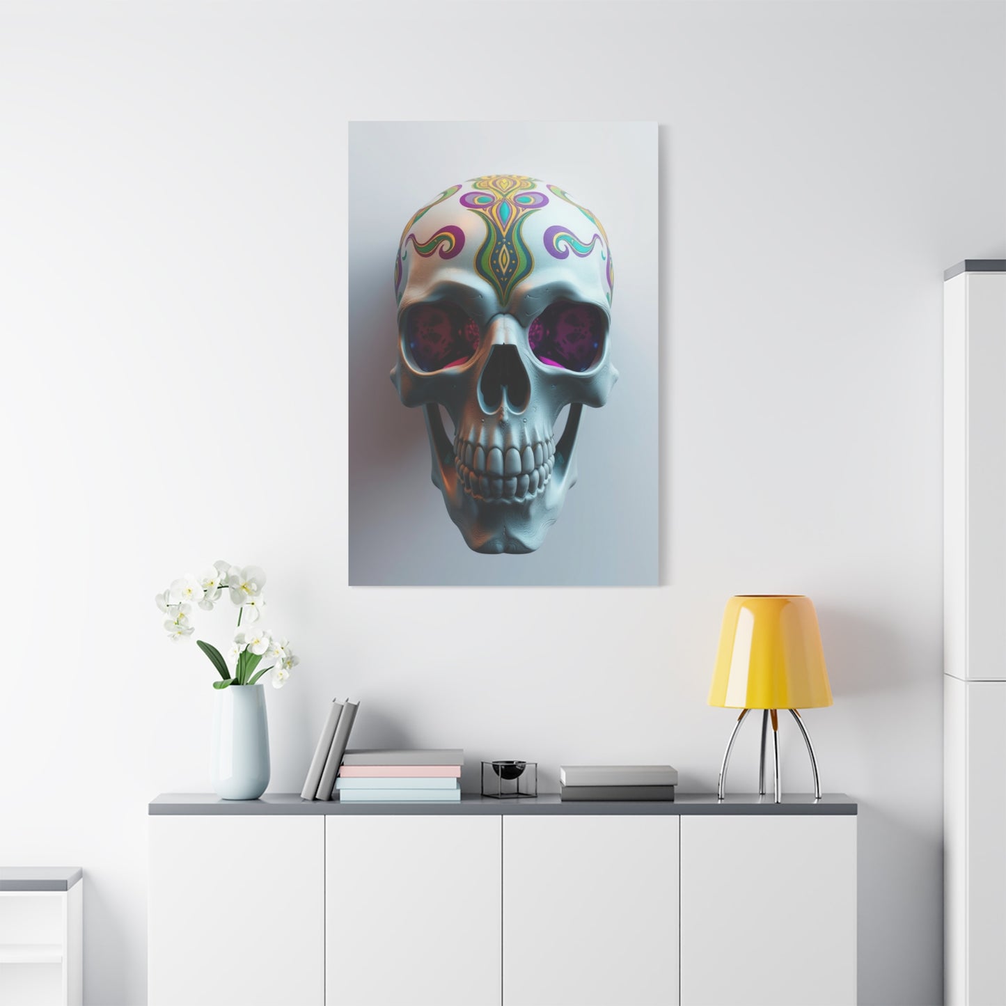 3D Trippy Skull Art By Ali Gulec Art Artisan Canvas Wall Art & Canvas Print