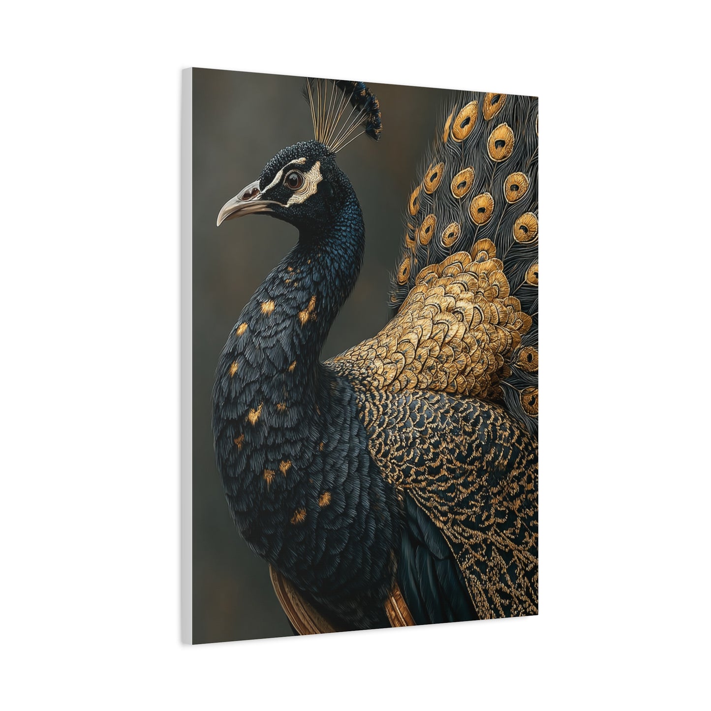 Black and Gold Peacock Elegance Wall Art & Canvas Print