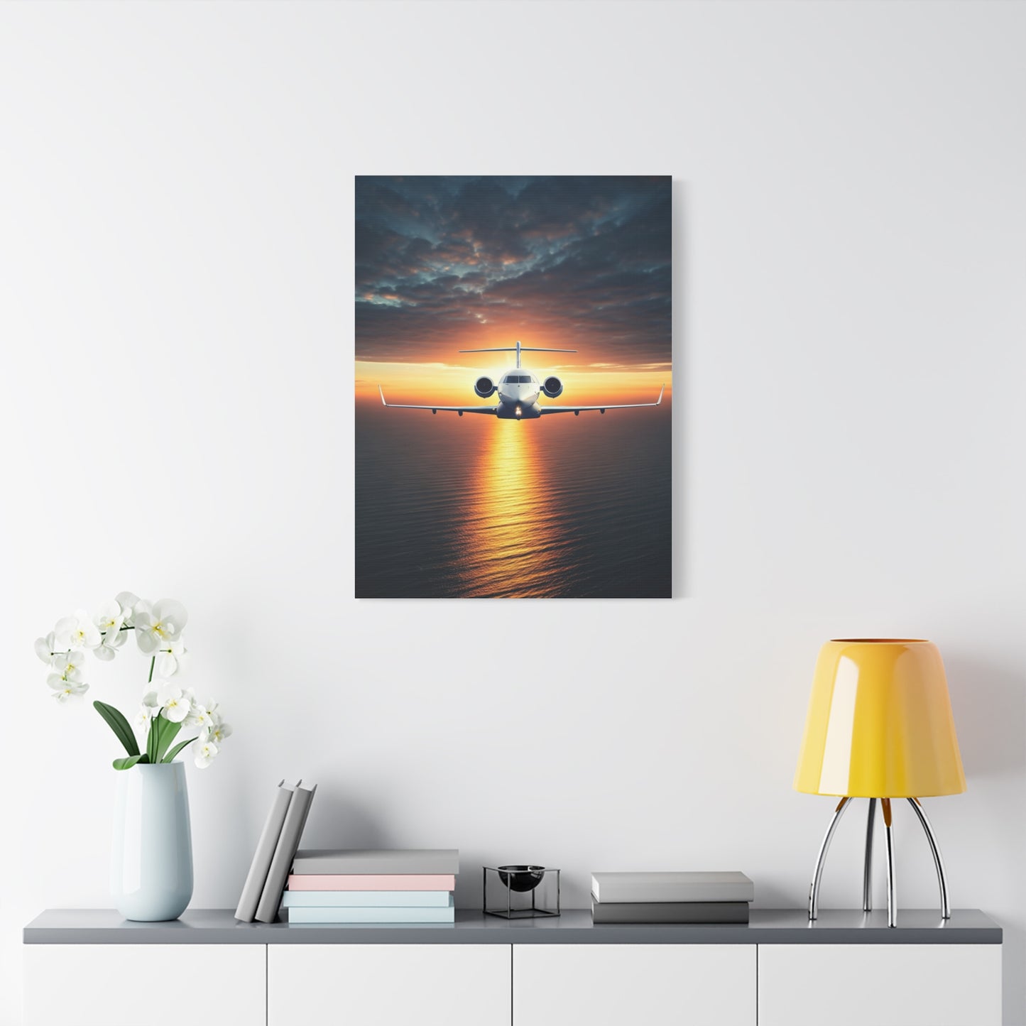 Sunset Horizon Aircraft Flight Wall Art & Canvas Prints