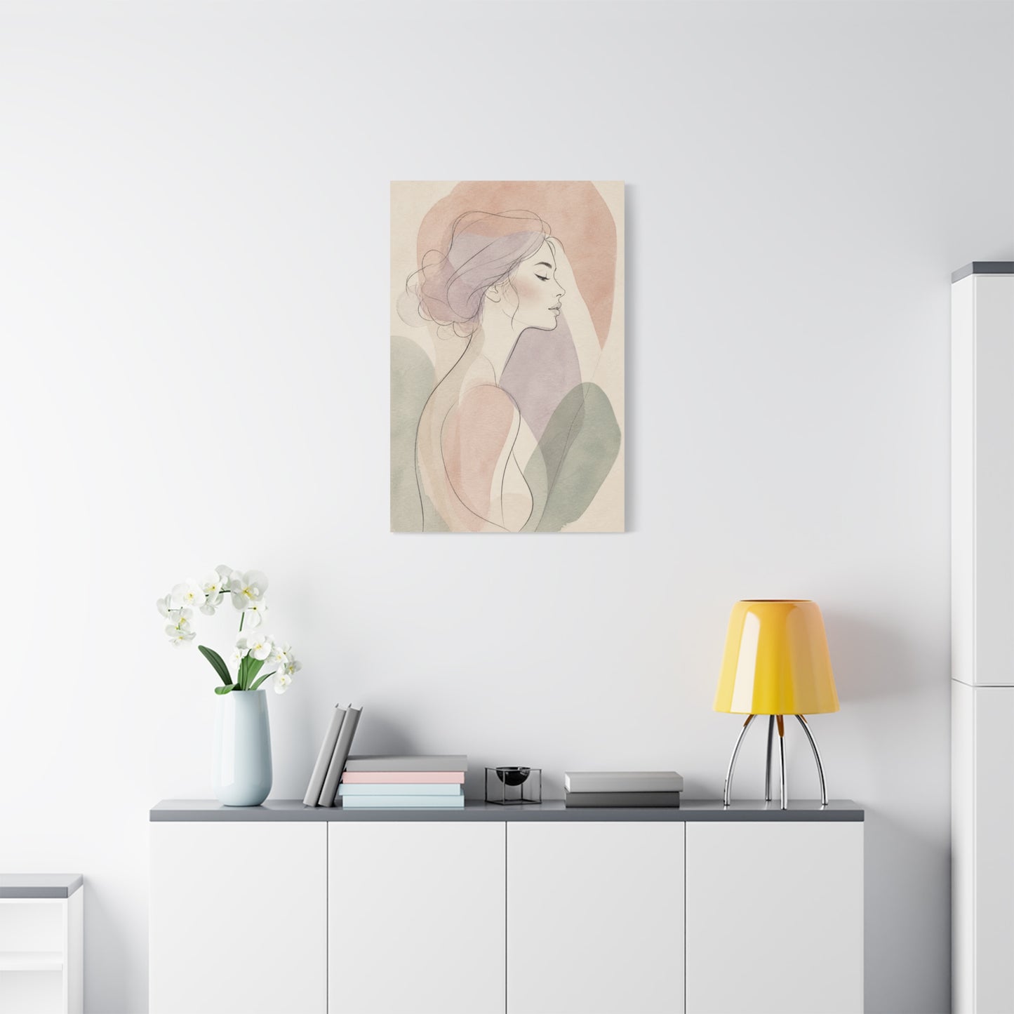 Soft Contour Feminine Portrait Wall Art & Canvas Print