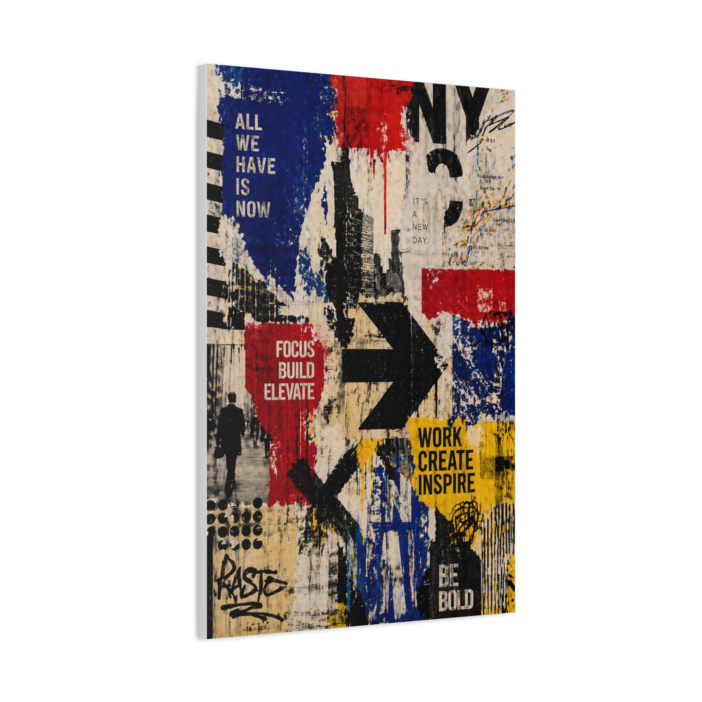 Urban Motivation Collage Statement Wall Art & Canvas Print