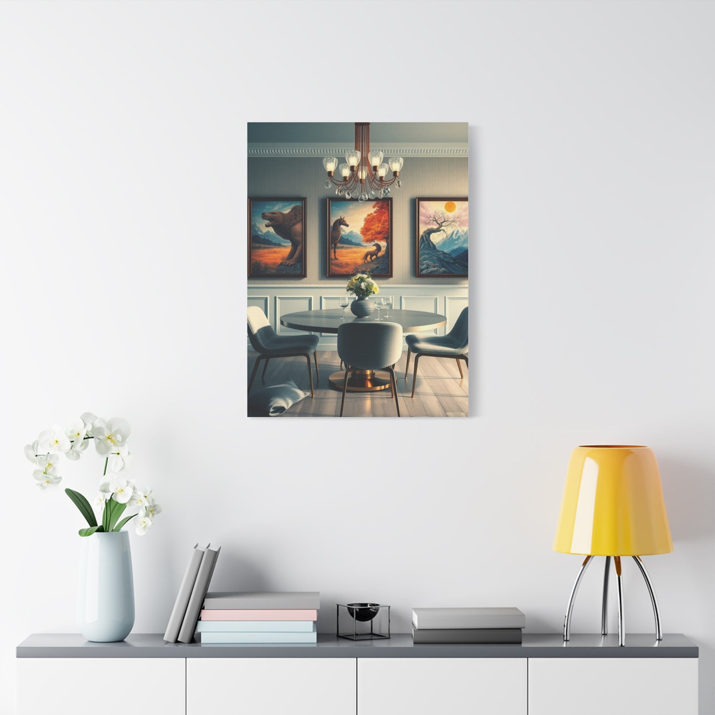 Sophisticated Dining Tableau Wall Art & Canvas Print