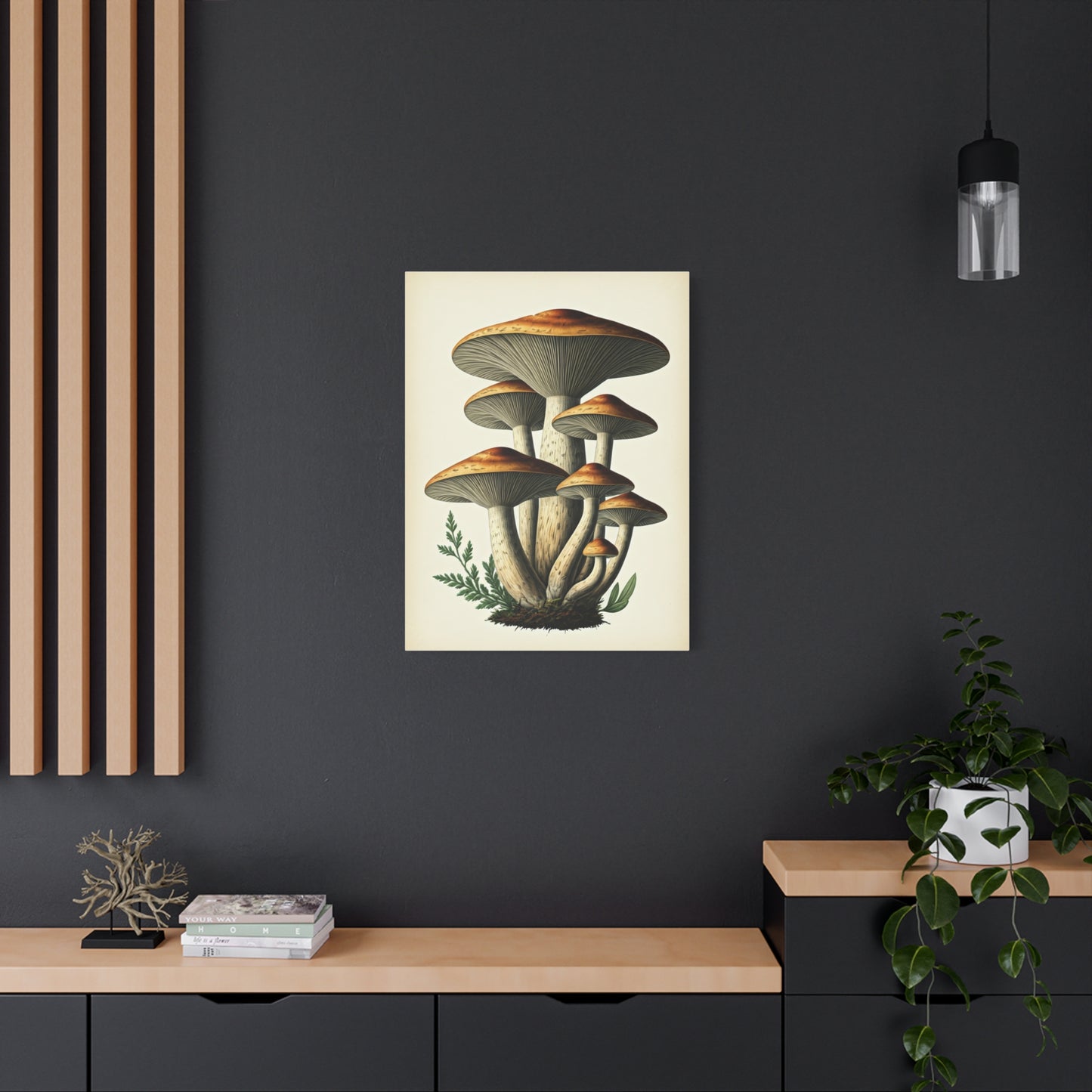 Forest Mushroom Cluster Illustration Wall Art & Canvas Prints