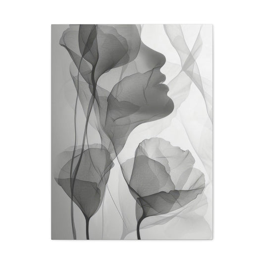 Flowers Light Grey Wall Art & Canvas Prints