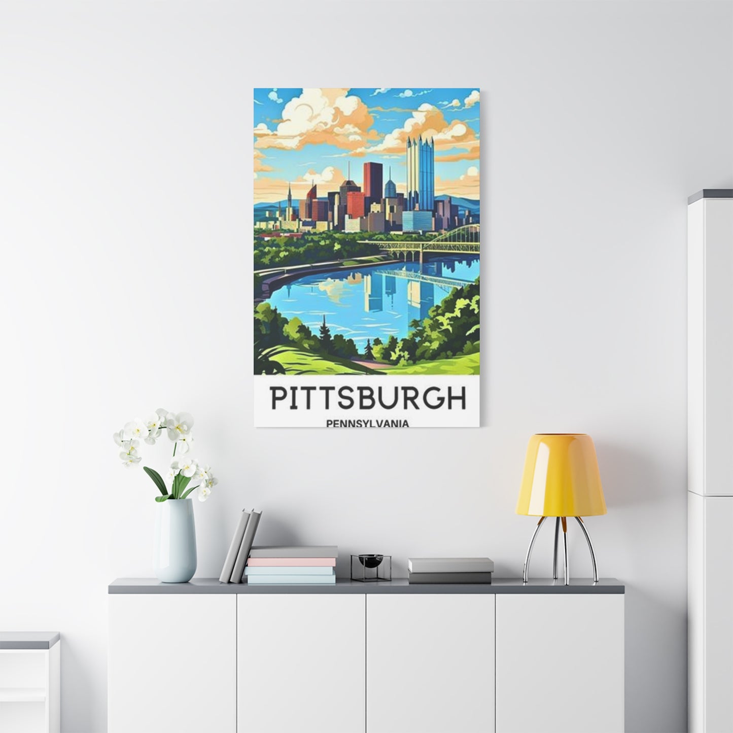 Sunny Sky Pittsburgh Poster Wall Art & Canvas Prints