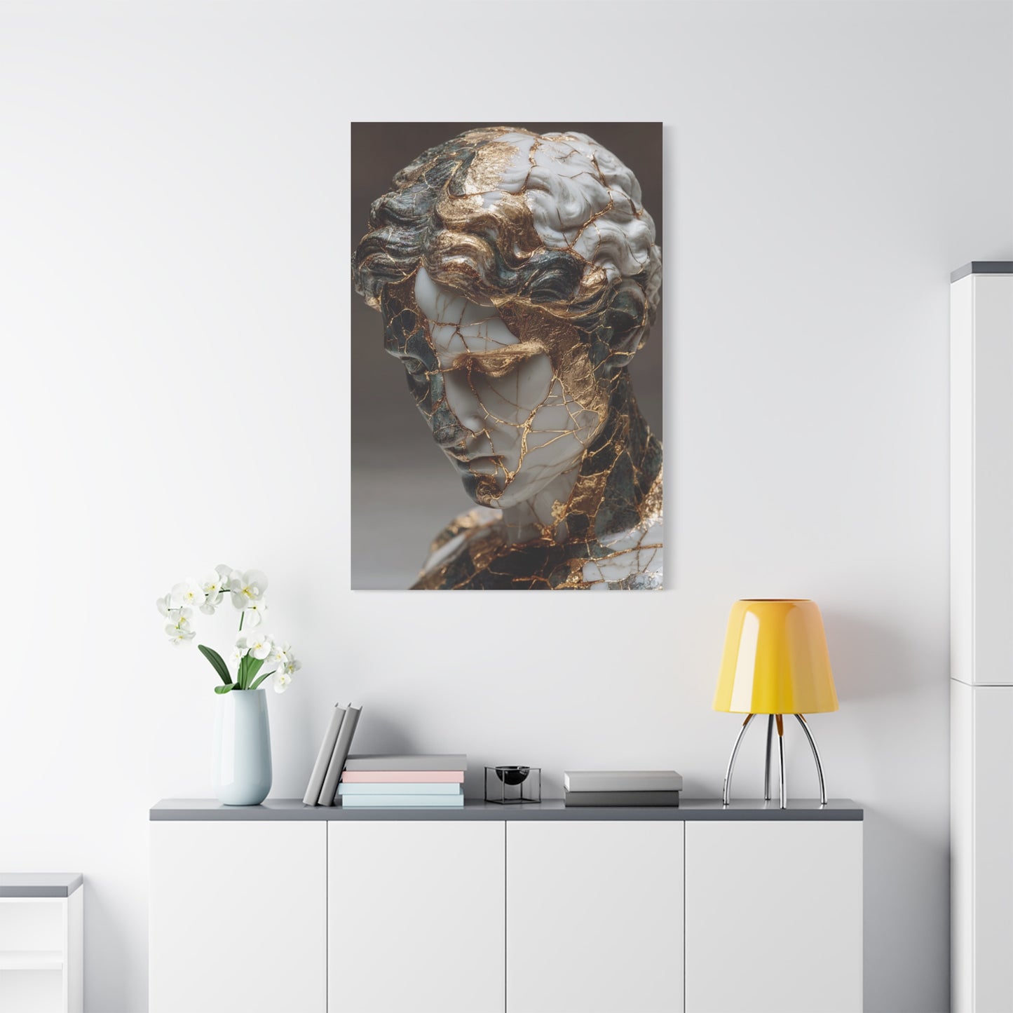 Marble And Gold Kintsugi Sculpture Wall Art & Canvas Print