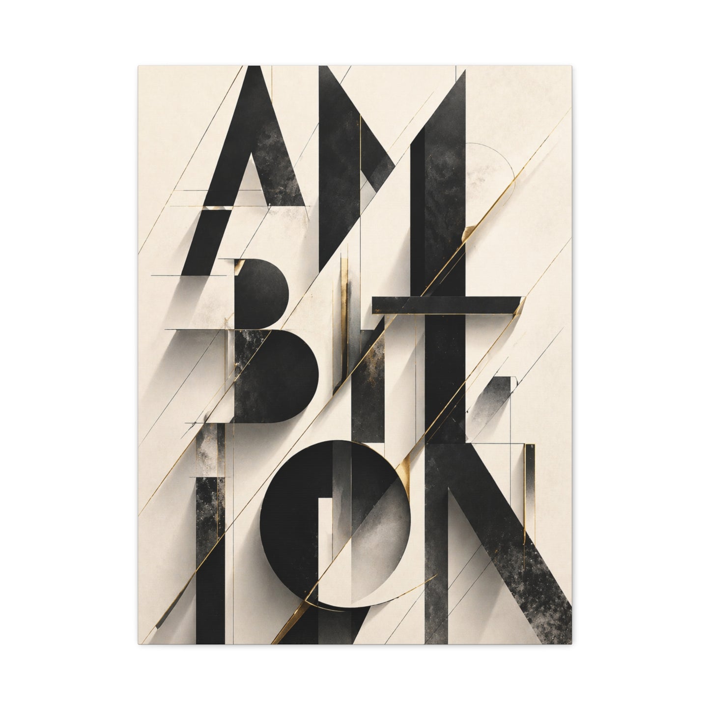 Abstract Ambition Typography Composition Wall Art & Canvas Print