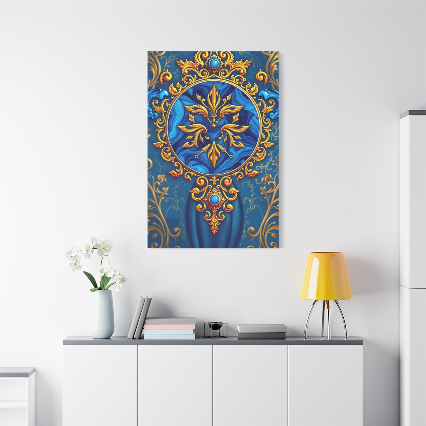 Vision Blue & Gold Art Art Wall Art & Canvas Print