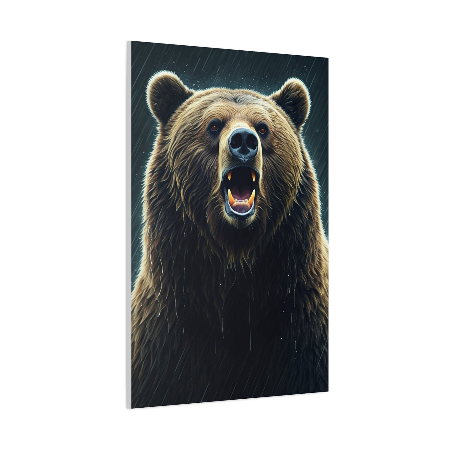 Roaring Brown Bear Portrait Wall Art & Canvas Prints