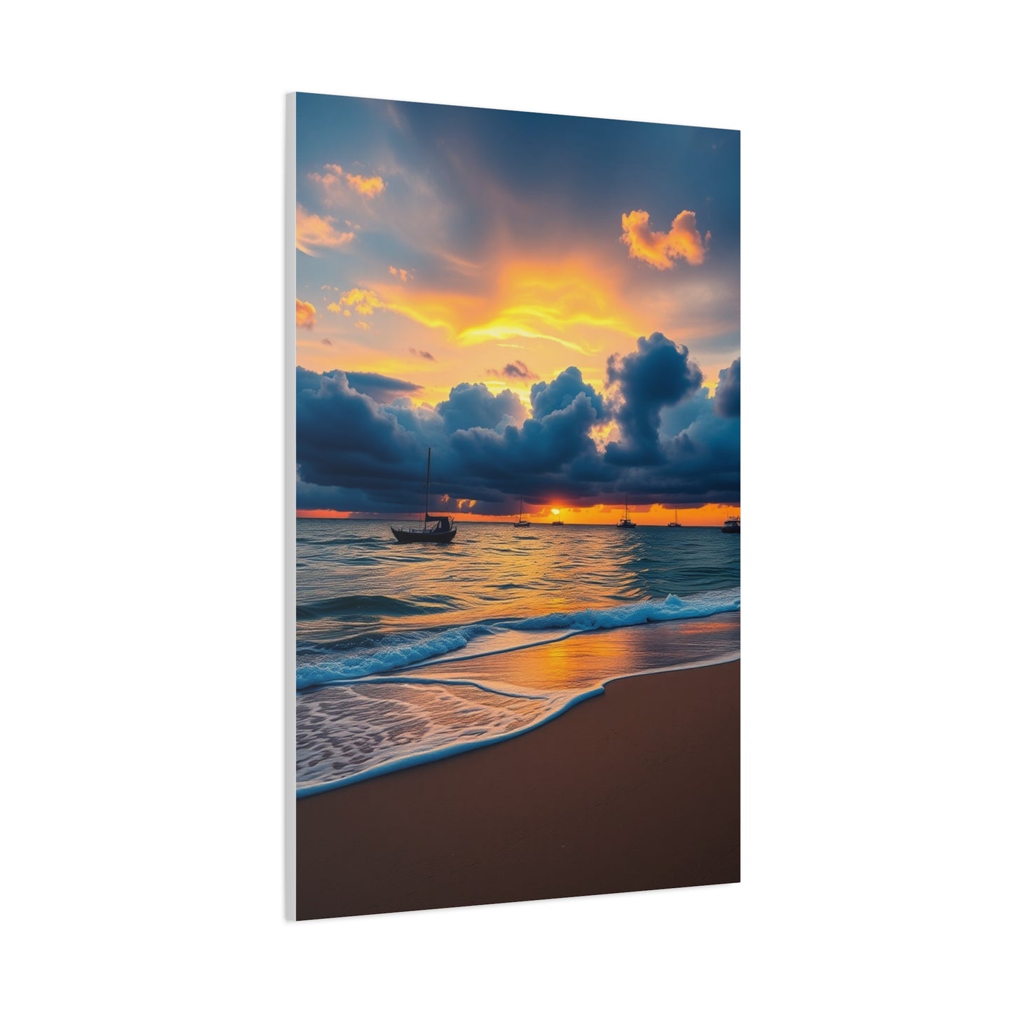 Supreme Beach Sunrise and Sunset Art Collection Wall Art & Canvas Print