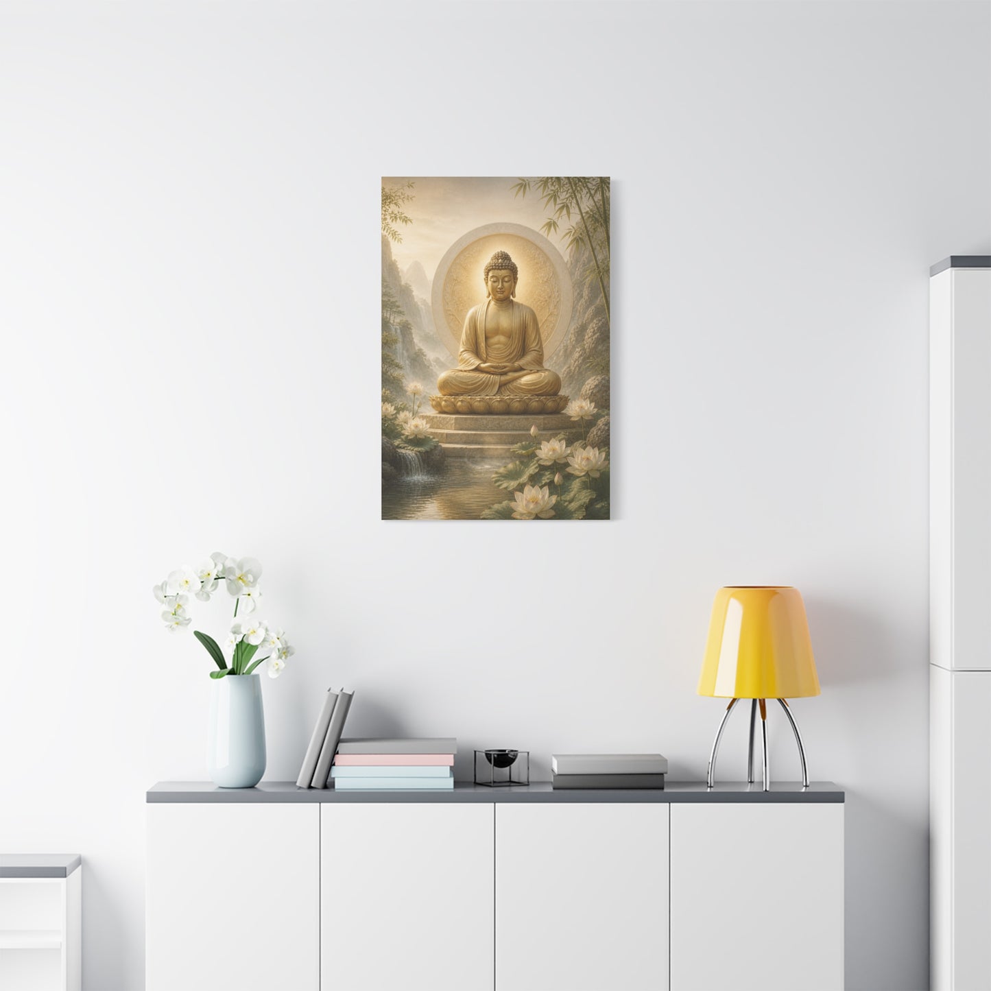 Golden Buddha Meditation Wall Art & Canvas Print