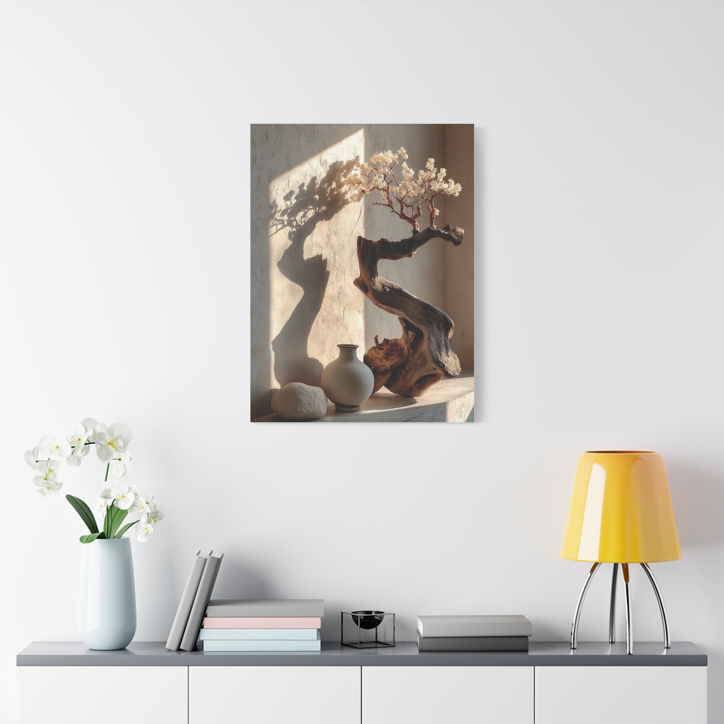 Sculptural Driftwood Bonsai Wall Art & Canvas Print