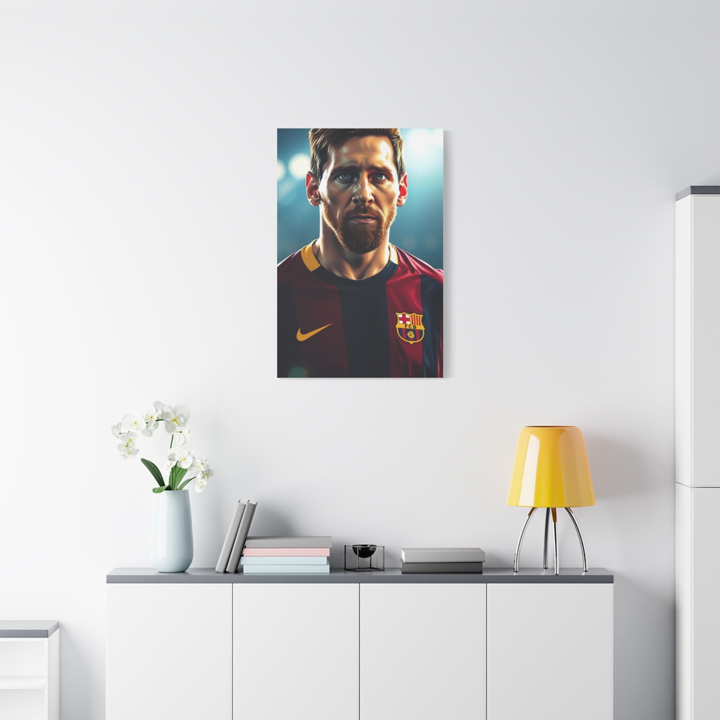 Messi: The Illustrated Icon Canvas Wall Art & Canvas Print