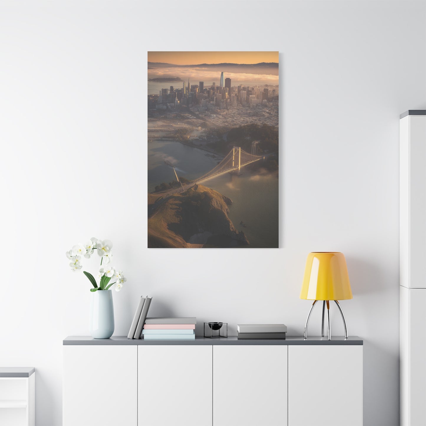 San Francisco Skyline Sunrise Fog Wall Art & Canvas Print