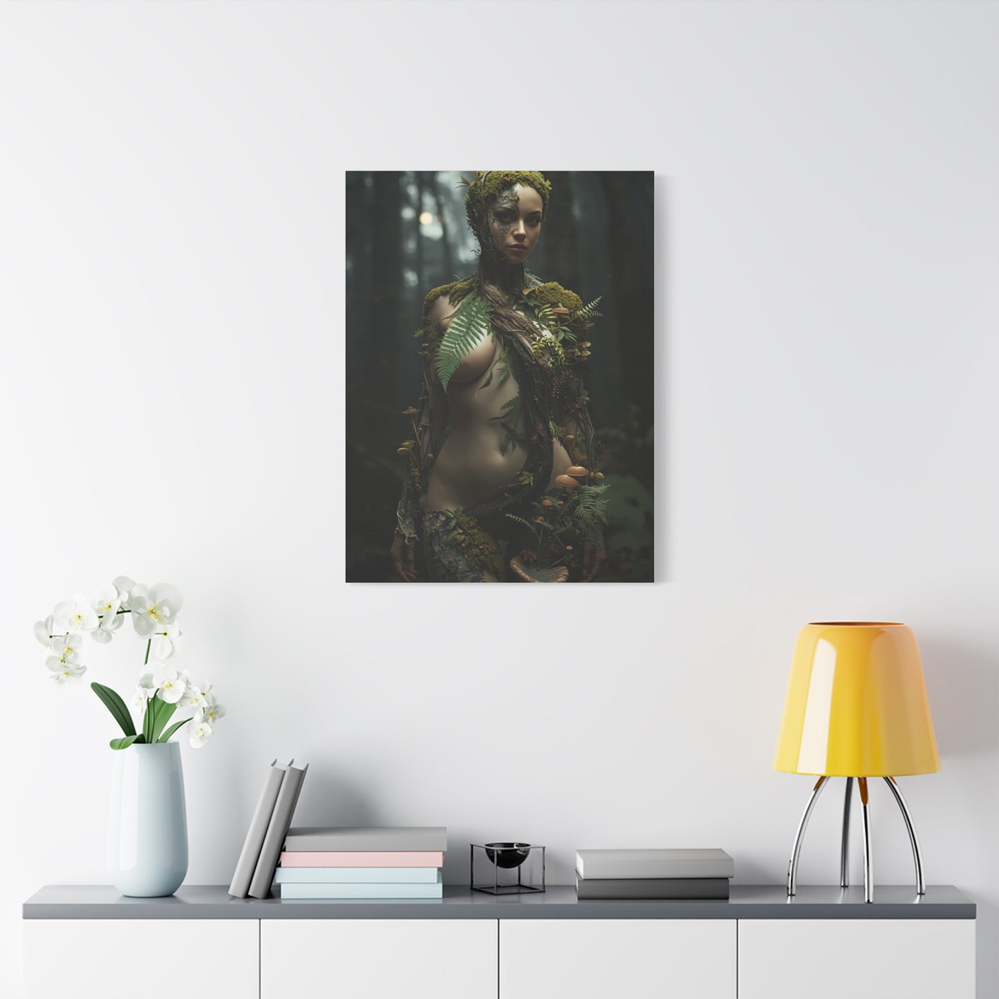 Biophilic Forest Goddess Portrait Wall Art & Canvas Print