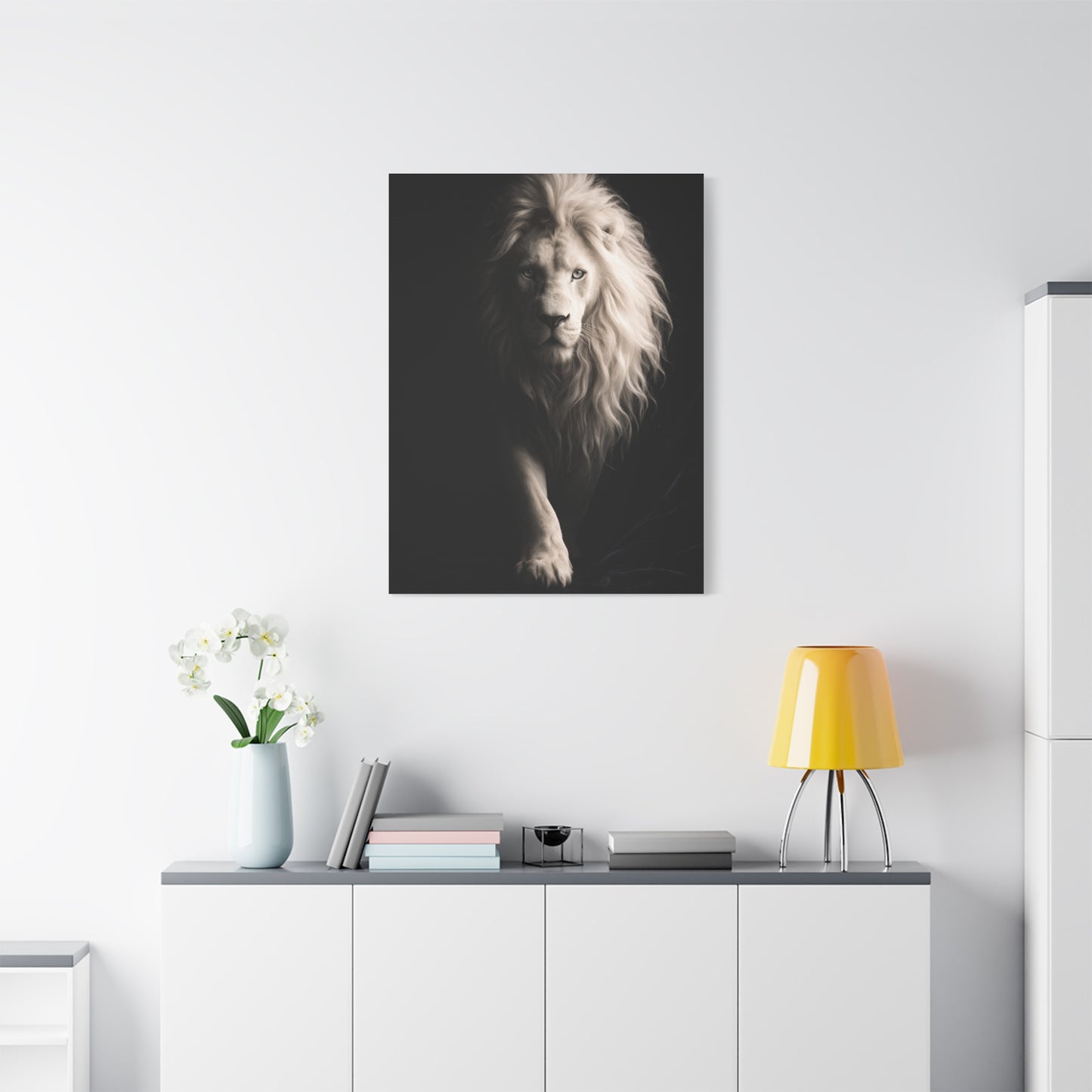 White Lion Shadow Walk Power Wall Art & Canvas Print