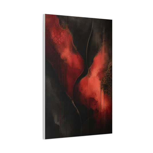 Red and Black Luxury Abstract Flow Wall Art & Canvas Print