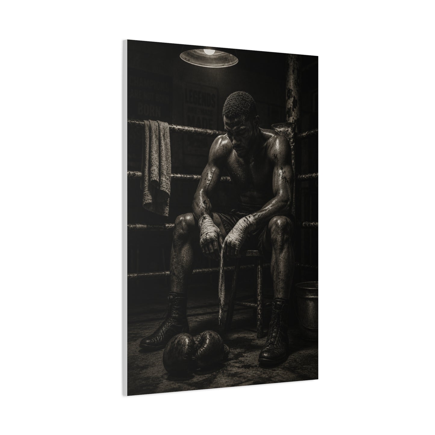 Monochrome Boxer Legacy Sports Wall Art & Canvas Print