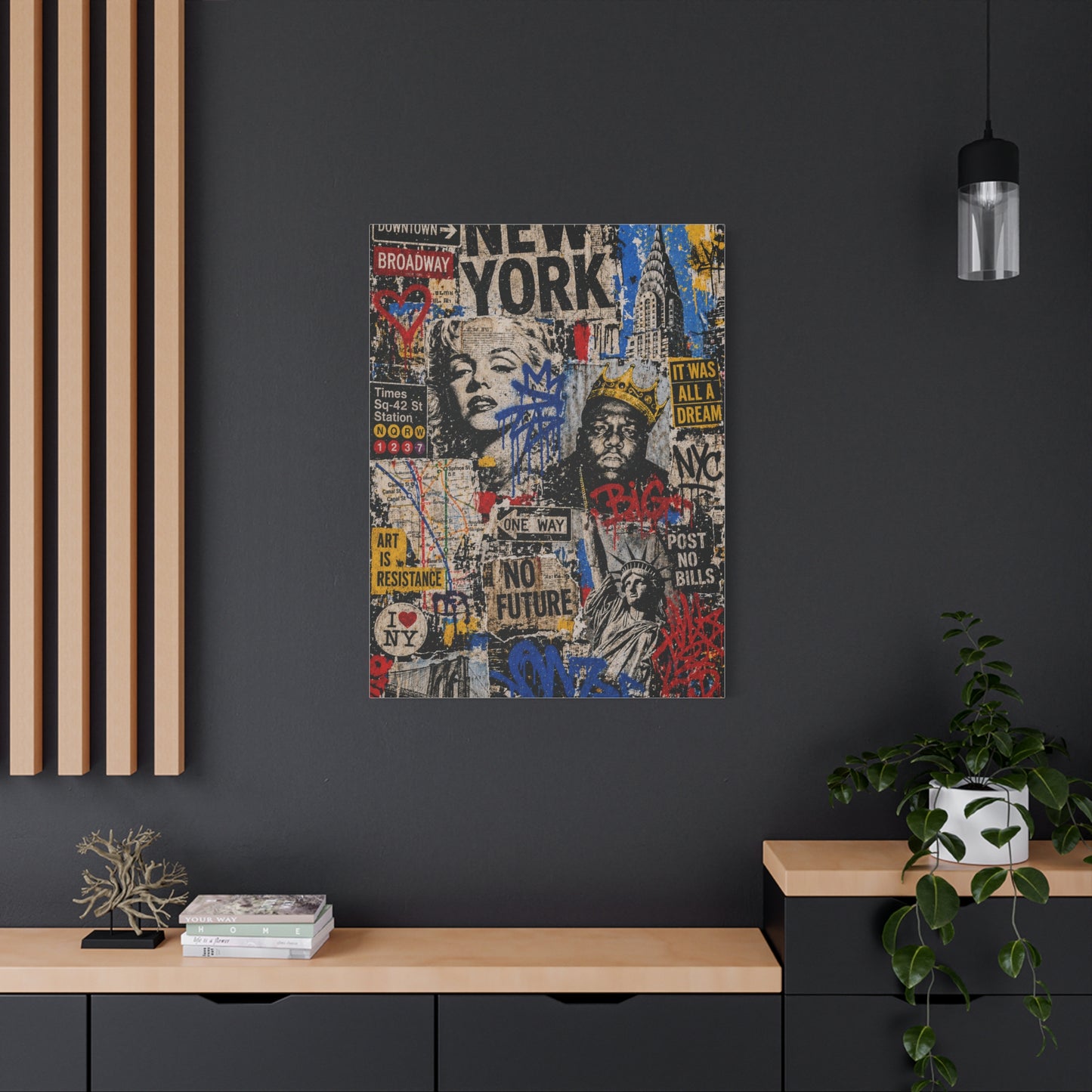 NYC Pop Graffiti Collage Statement Wall Art & Canvas Print