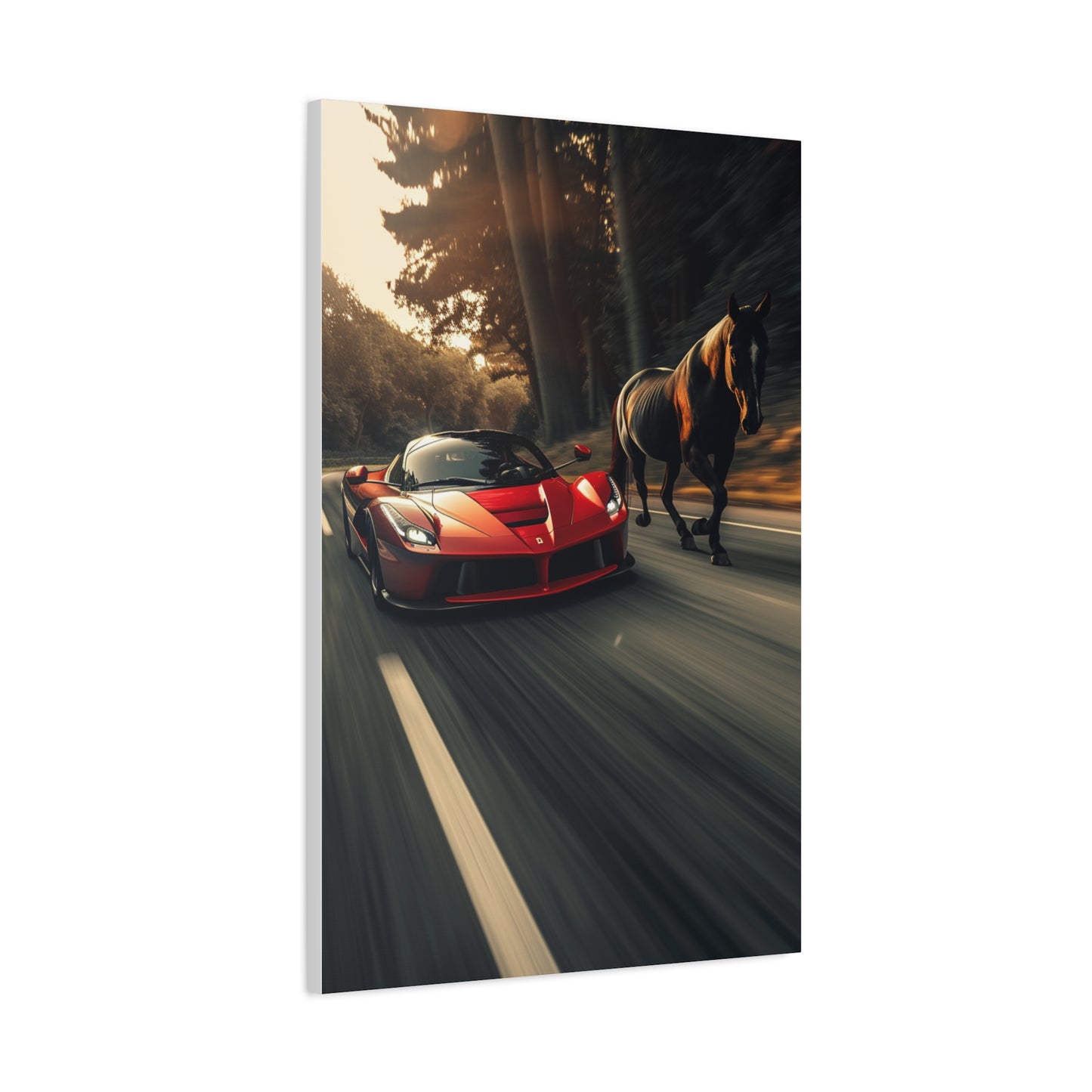 LaFerrari & Stallion Motion Power Wall Art & Canvas Print