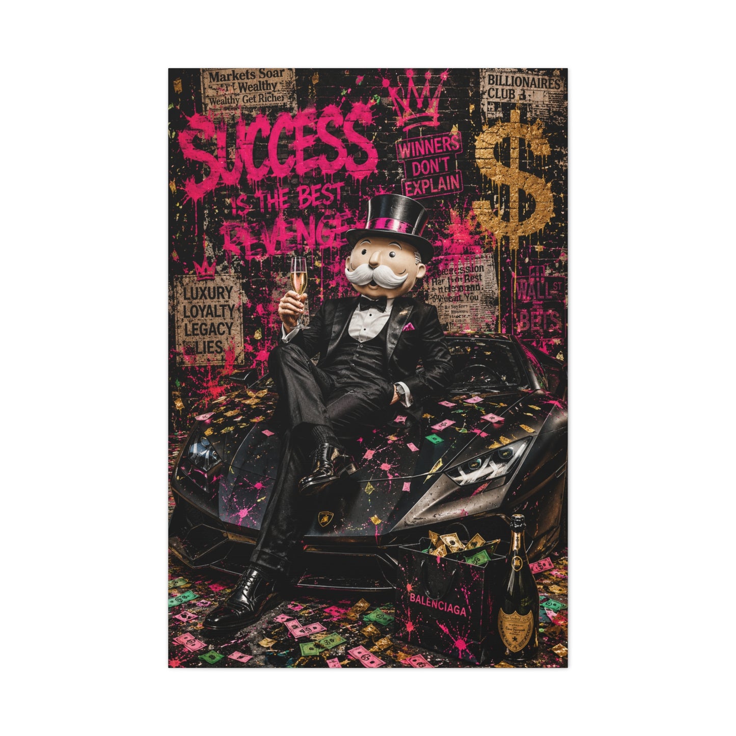 Luxury Street Pop Billionaire Rebel Street Wall Art & Canvas Print