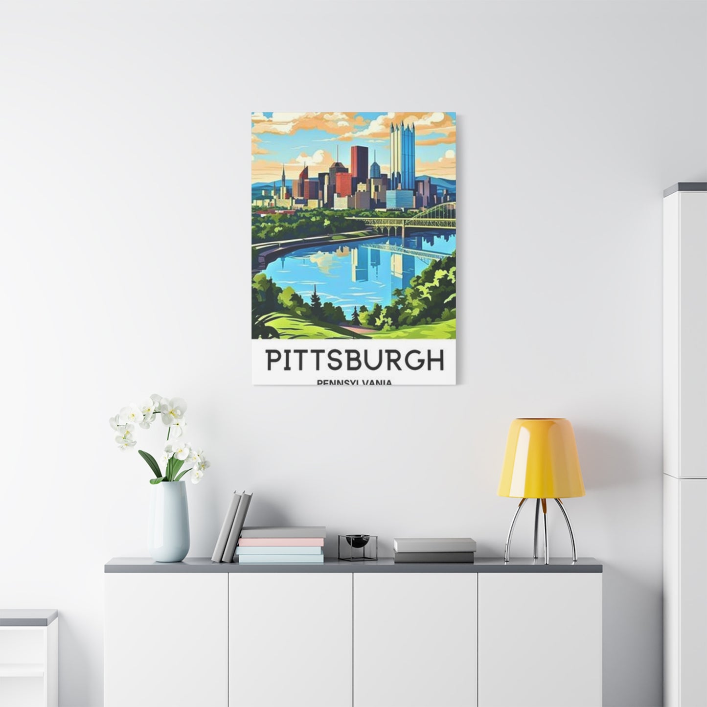 Sunny Sky Pittsburgh Poster Wall Art & Canvas Prints