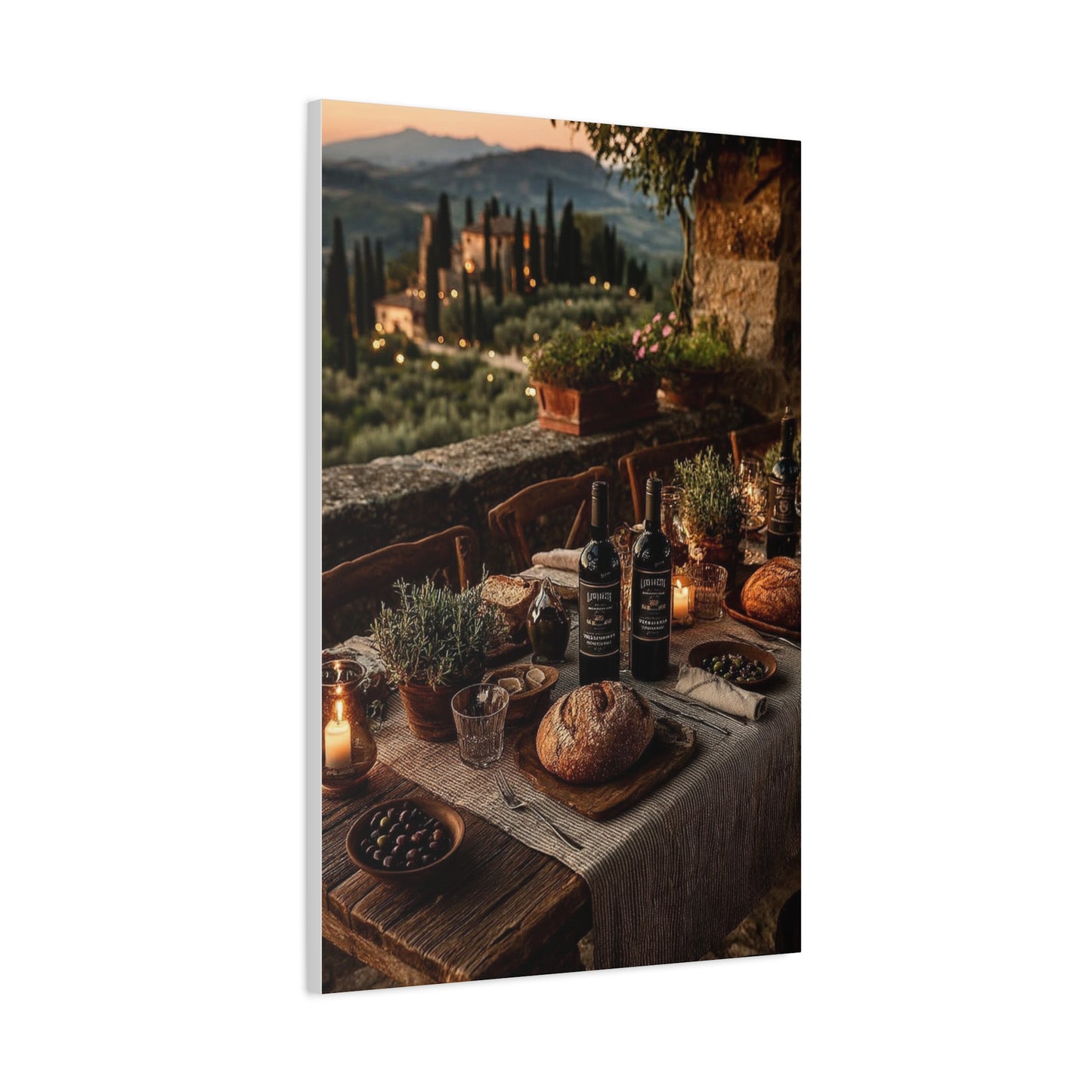 Tuscan Vineyard Dinner Table Wall Art & Canvas Print