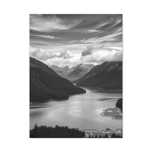 Masterpiece Black & White Scenic Landscapes Art Vision Wall Art & Canvas Print