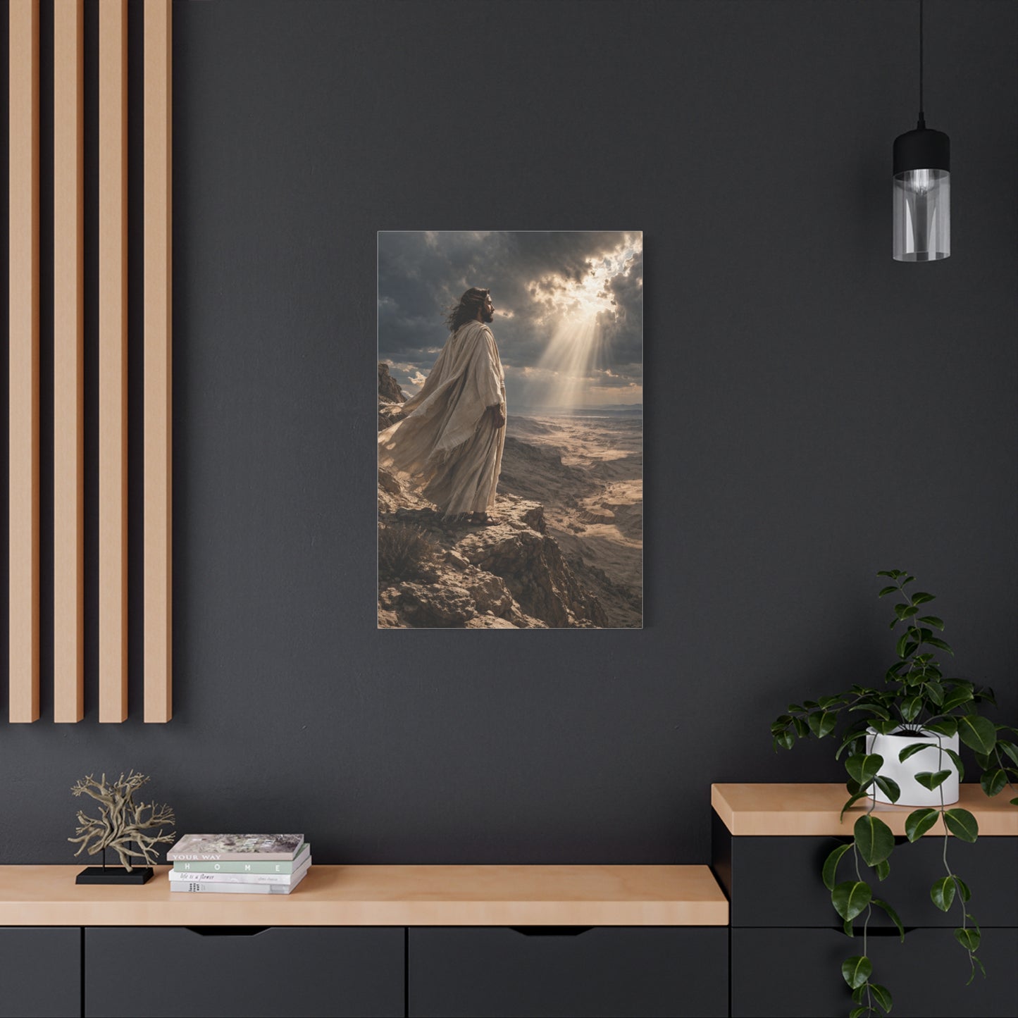 Christ Overlooking the Wilderness Light Wall Art & Canvas Print