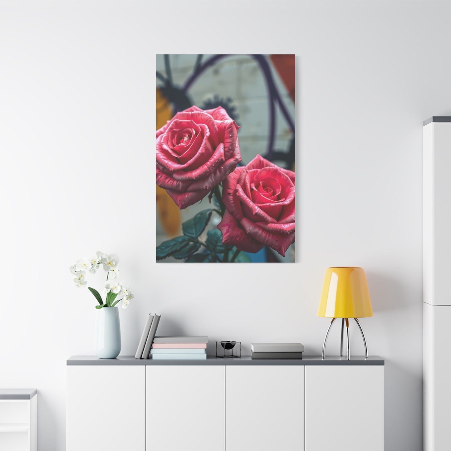 Floral Graffiti Elegance Wall Art & Canvas Print