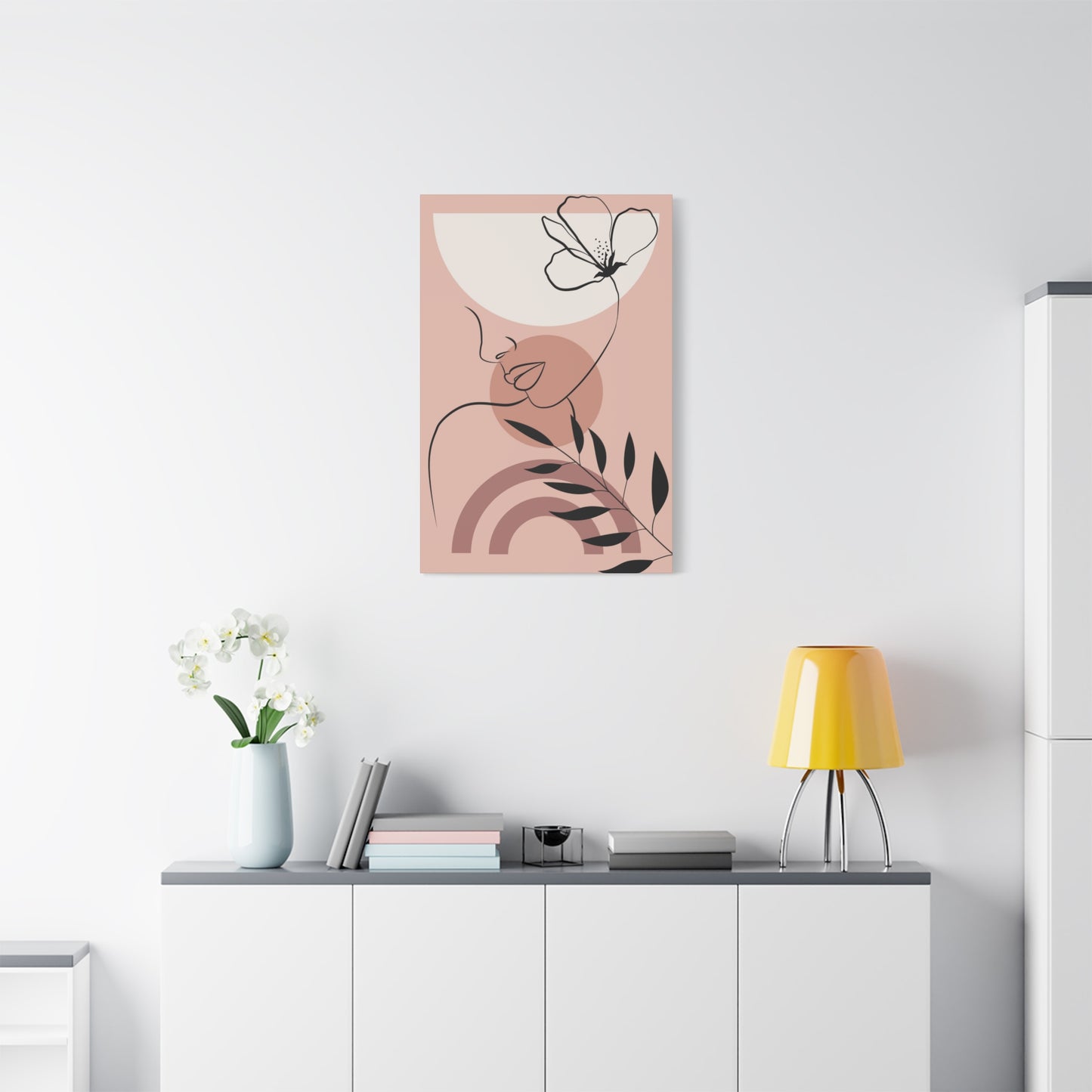 Lady Flower Leaves Deco Wall Art & Canvas Prints