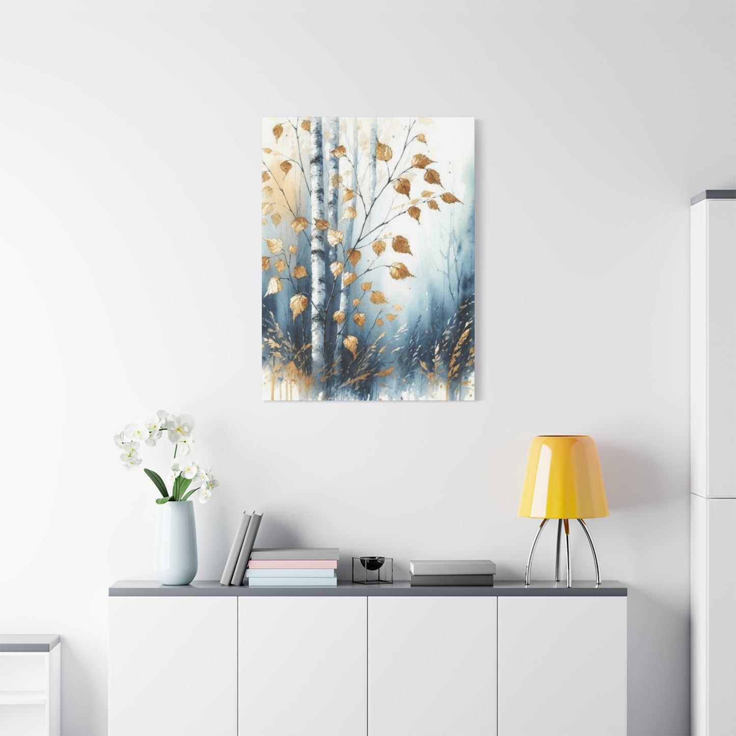 Birch Tree Trunk and Leaves Wall Art & Canvas Prints