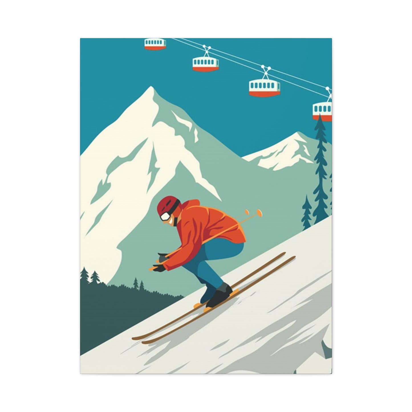 Skiing Poster Wall Art & Canvas Prints