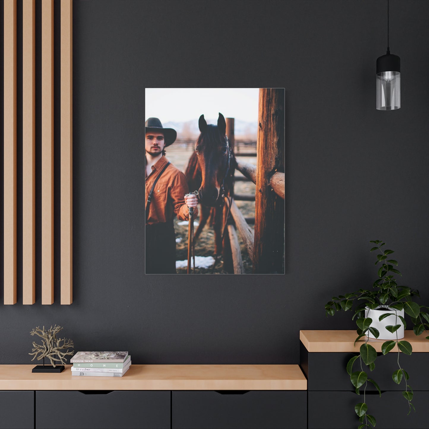Ranch Fence Cowboy Wall Art & Canvas Print