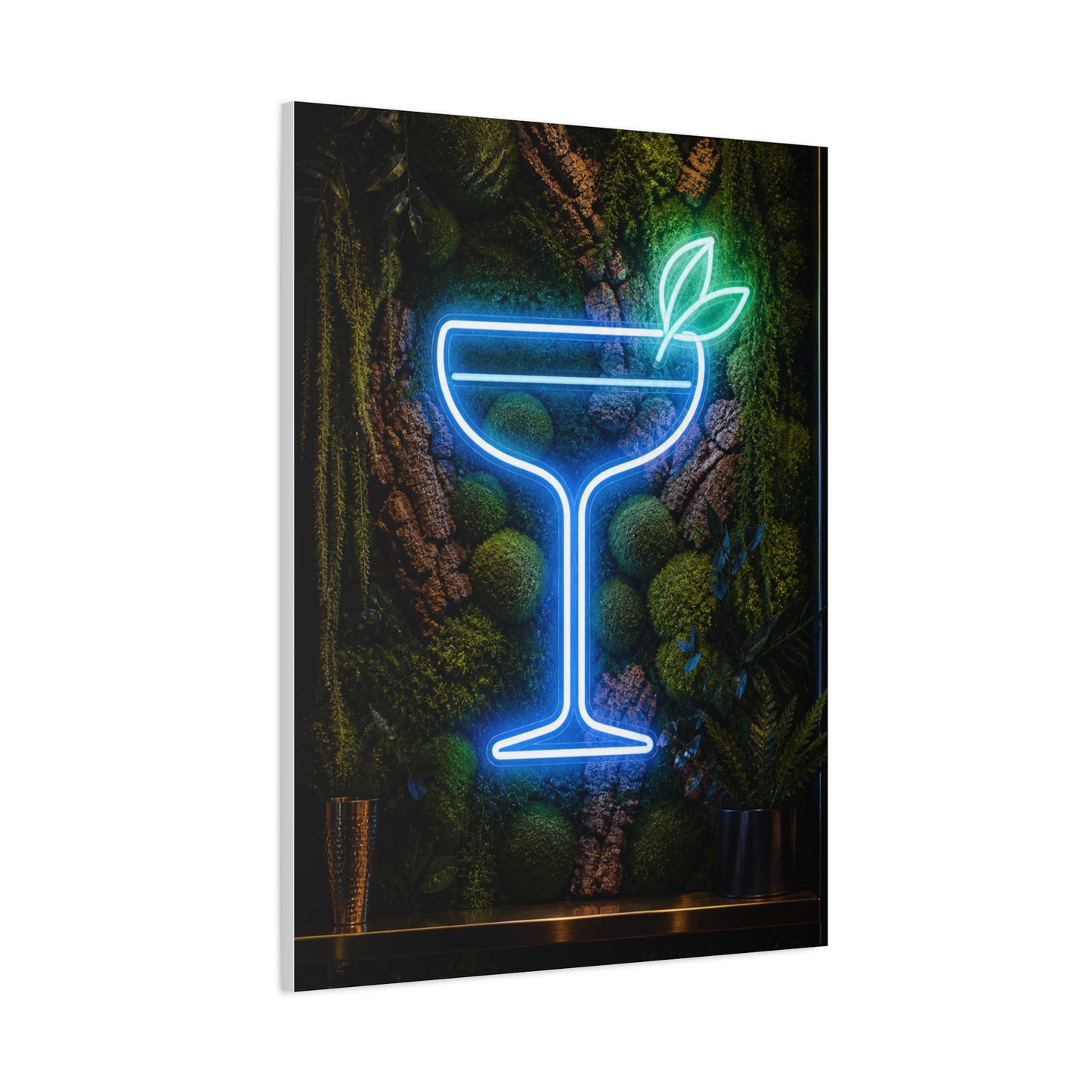 Moss Neon Cocktail Sculpture Wall Art & Canvas Print