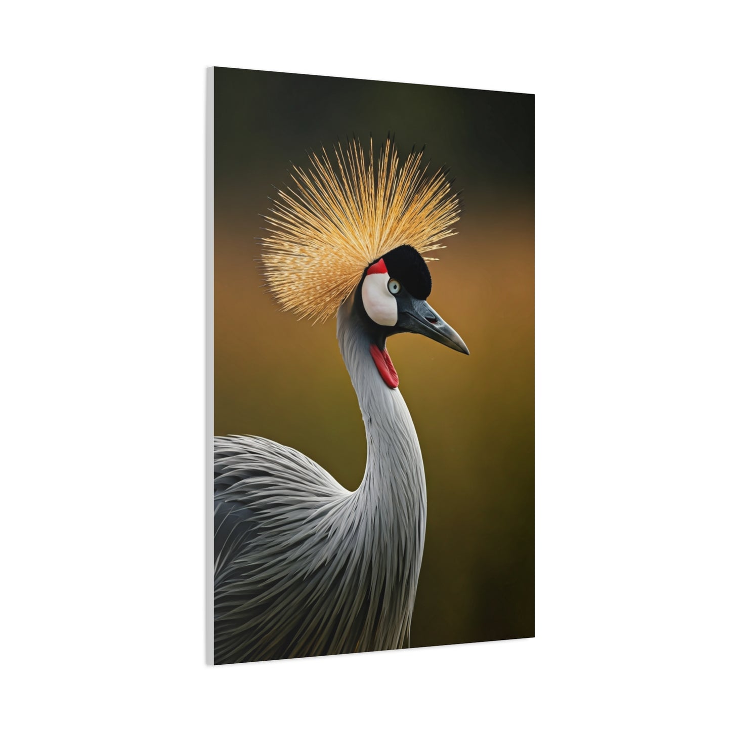 Regal Crowned Crane Portrait Wall Art & Canvas Prints
